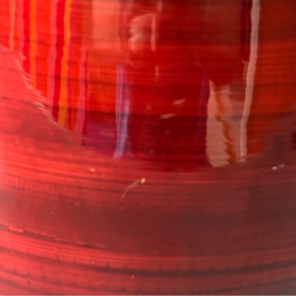 Lifestyles by Sixtrees Bamboo/wood Laquerware Vase Dark Red Asian Home Decor - Picture 8 of 8